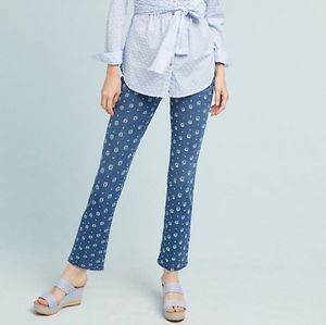 Anthropologie Pilcro Embroidered High-Rise Crops